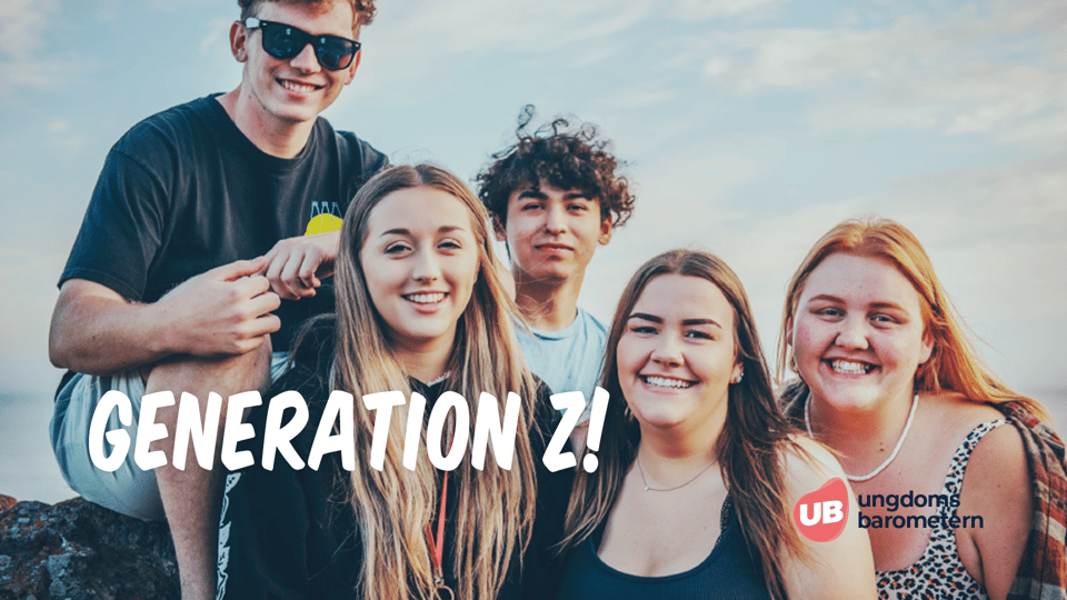 Omslag för rapporten Generation Z 2020 föreställande en grupp unga människor som poserar för ett foto utomhus